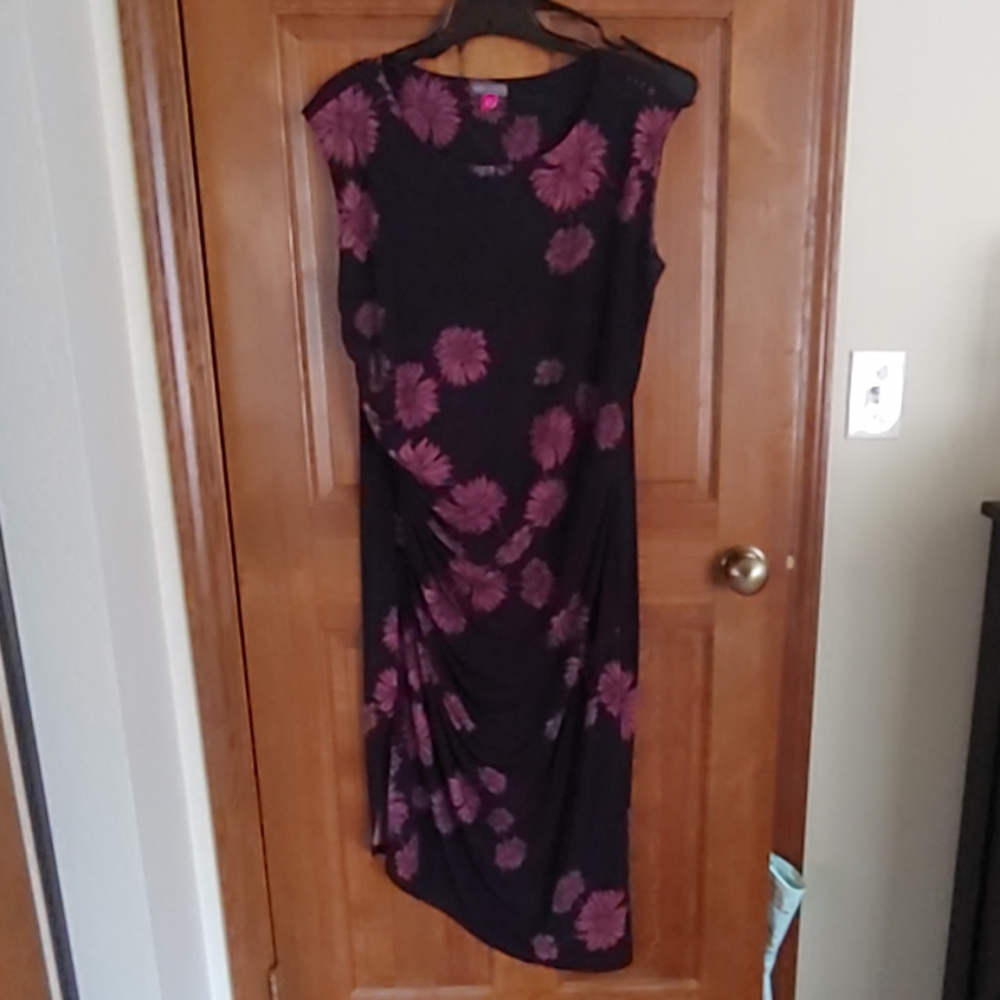 Vince Camuto EUC Black and Floral Dress 1X